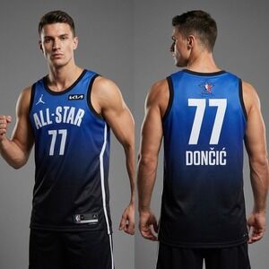 Luka Doncic Jordan 2023 NBA All-Star Game Jersey Blue Gradient DX6328-505 Size L